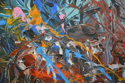 Pintura abstracta representando el caos informativo